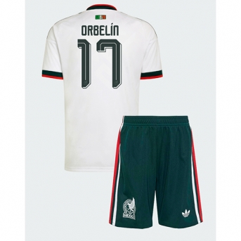 Billige Fotballdrakt Mexico Orbelin Pineda #17 Replika Bortedraktsett Barn VM 2026 Kortermet (med bukser)